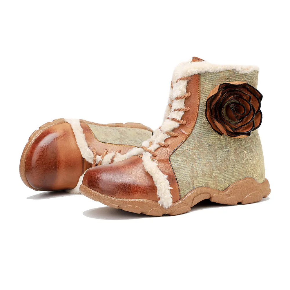 Orange Rose Velvet-Trimmed Walking Shoes