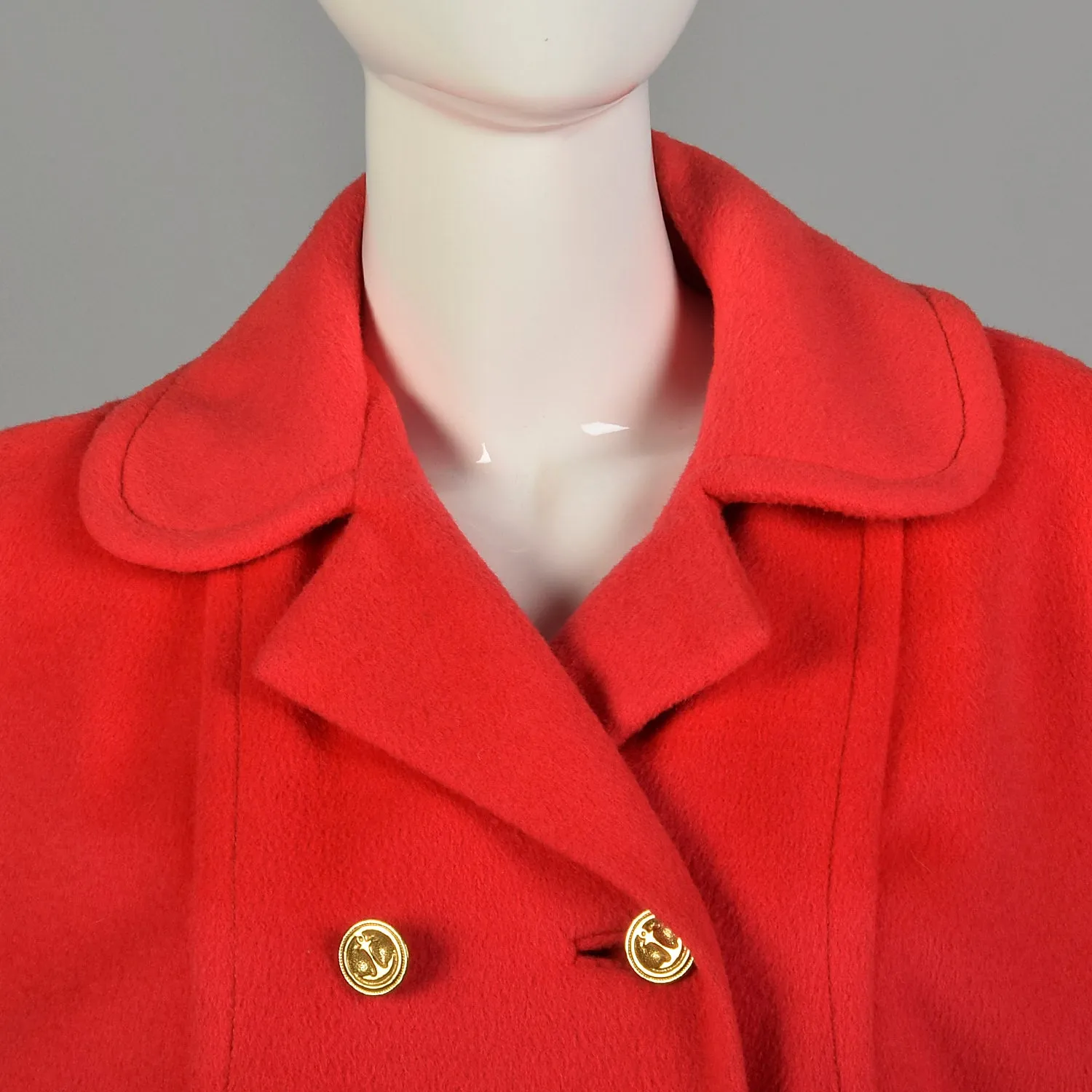OSFM 1960s Cape Bright Orange Double Breasted Felted Day Glo Neon