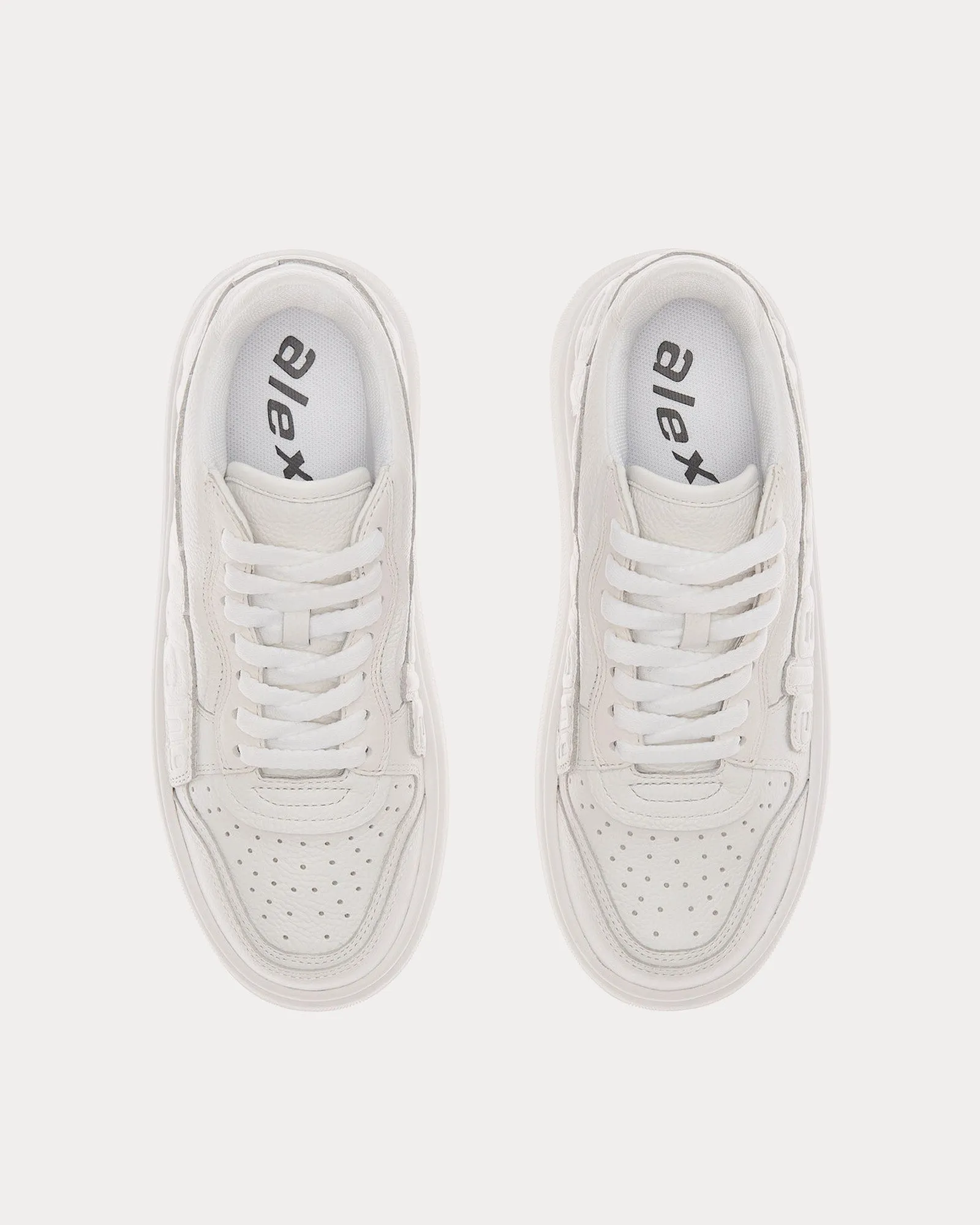 Puff Pebble Leather with Logo White Low Top Sneakers