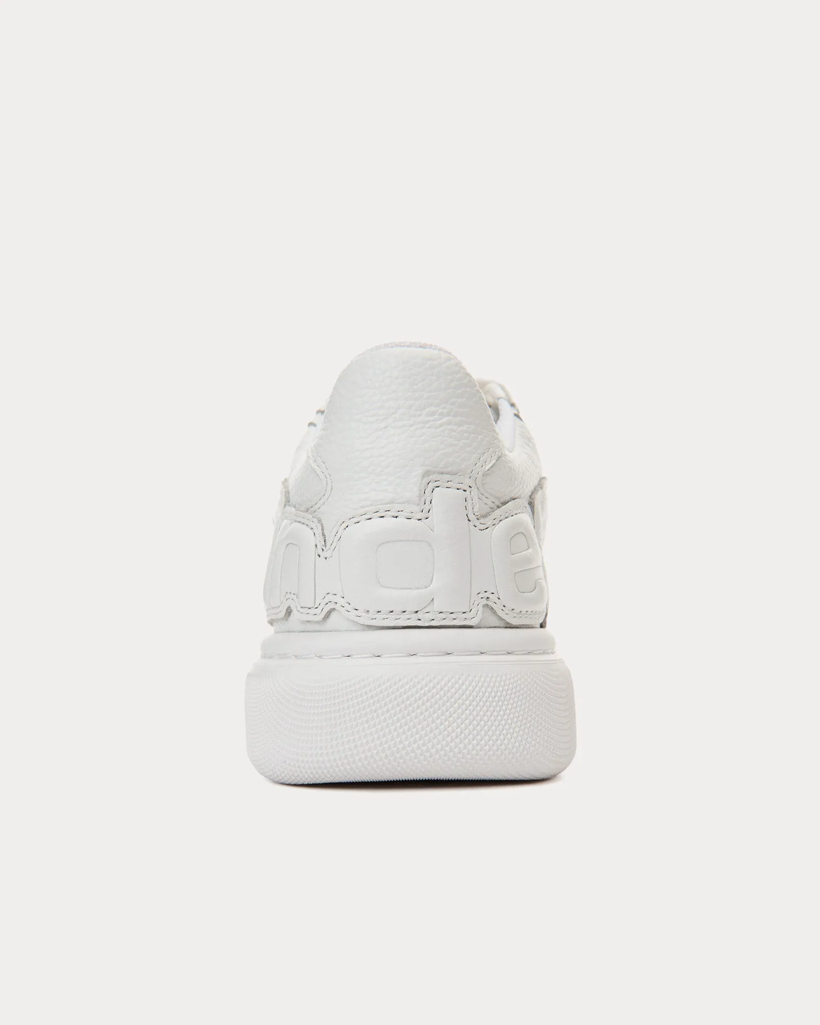 Puff Pebble Leather with Logo White Low Top Sneakers