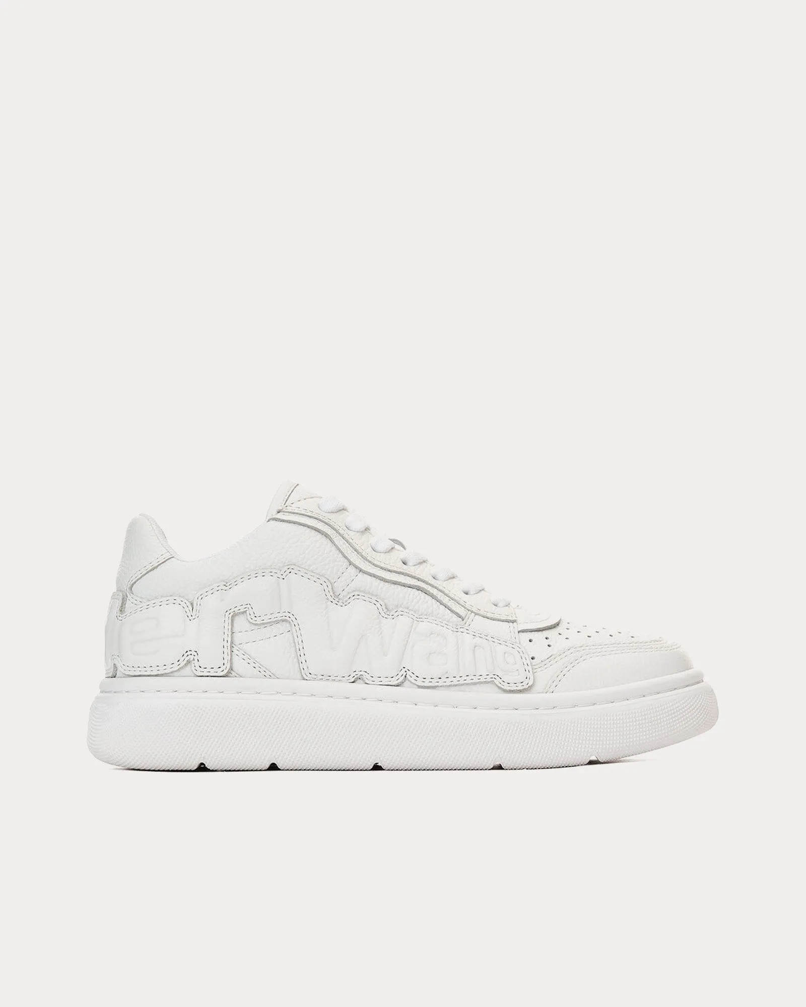 Puff Pebble Leather with Logo White Low Top Sneakers