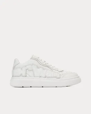 Puff Pebble Leather with Logo White Low Top Sneakers
