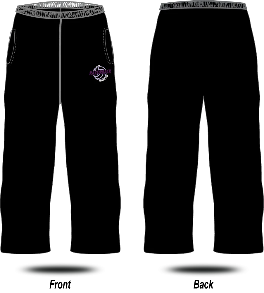 RAZORBACK NETBALL - Track Pants (Black)