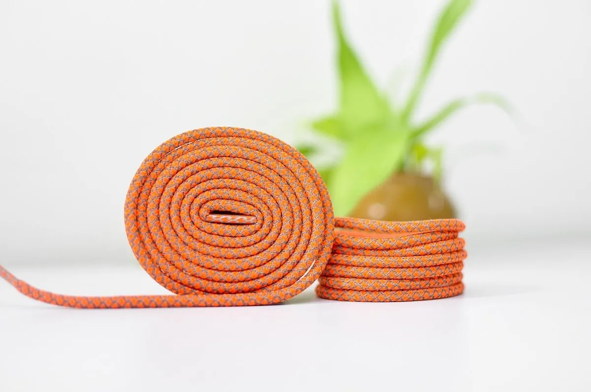 Reflective Rope Laces- Orange | Yeezy Laces | Kicks Machine