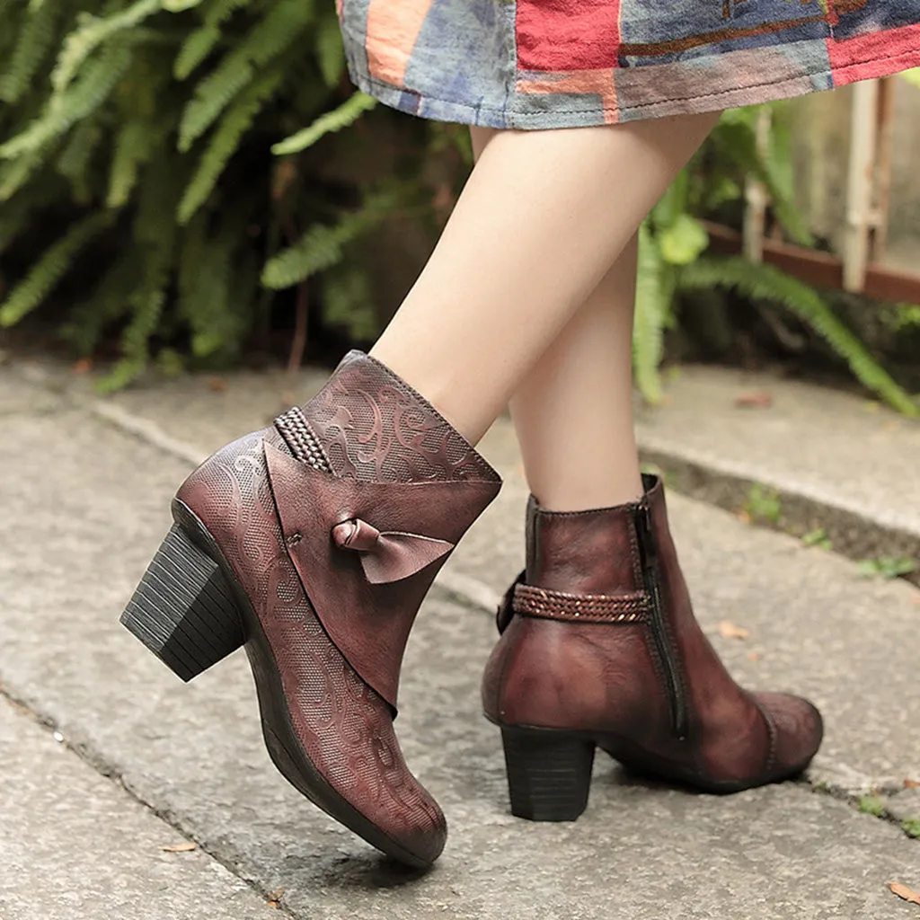 Retro Handmade Chunky Boots | Gift Shoes