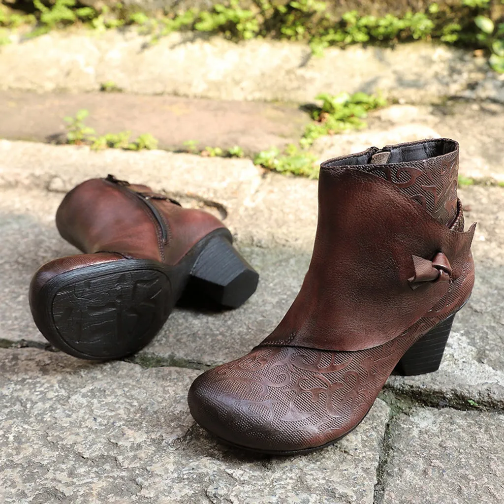 Retro Handmade Chunky Boots | Gift Shoes