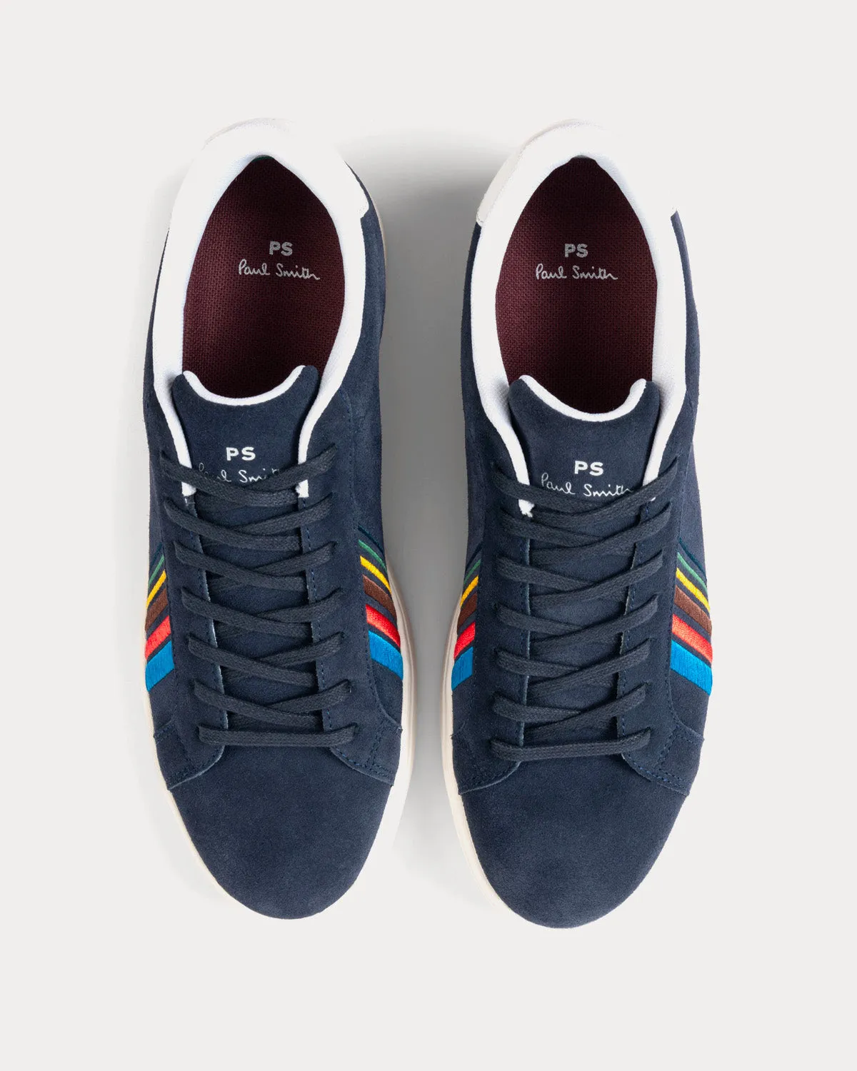 Rex Sports Stripe Suede Navy Low Top Sneakers
