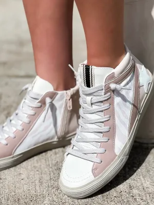 Roxanne High Top Star Sneakers Blush Zebra