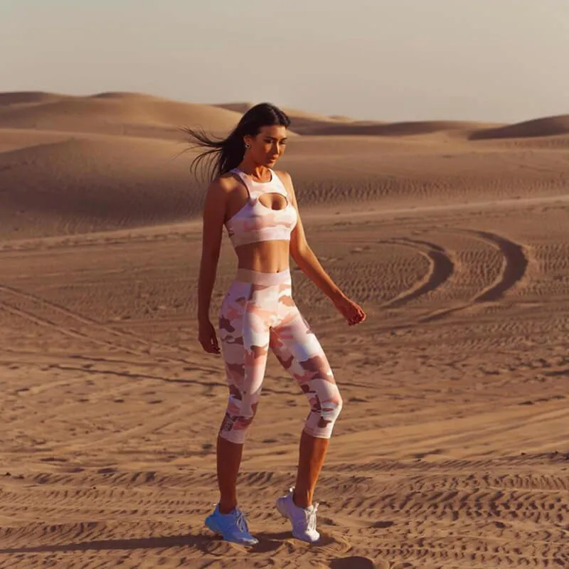 Sexy Camo Tank Top High Waist Bodycon Skinny Pant Sets