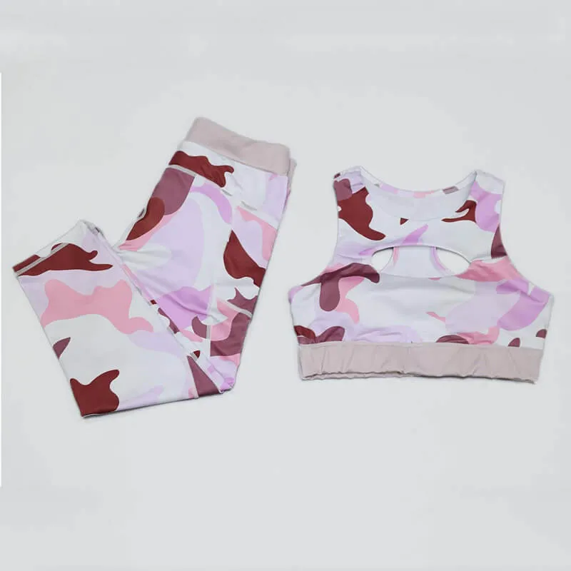 Sexy Camo Tank Top High Waist Bodycon Skinny Pant Sets