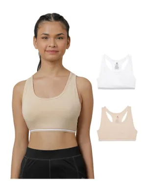 Sports Bra - White & Nude (Pack of 2)