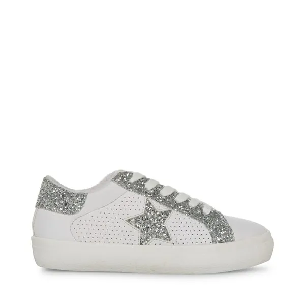 Steve Madden Starling Glitter Lace Up Rhinestone Rounded Toe Low Top Sneakers