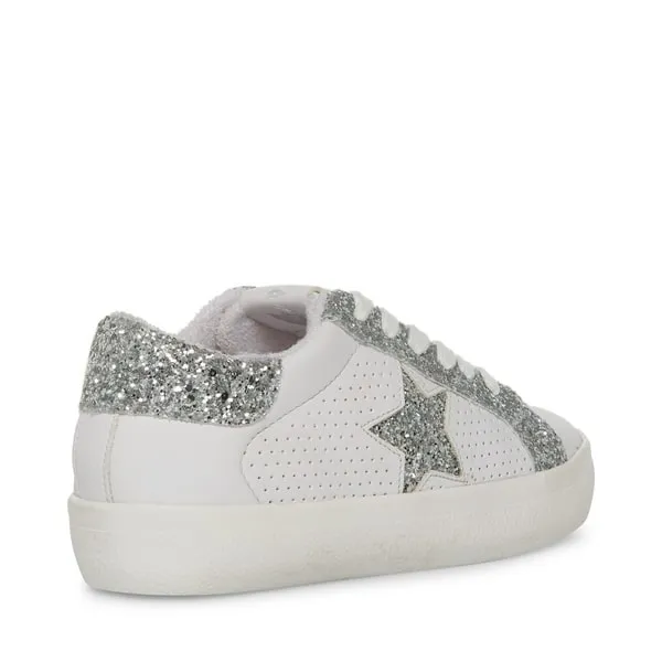 Steve Madden Starling Glitter Lace Up Rhinestone Rounded Toe Low Top Sneakers