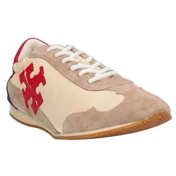 TORY BURCH MILLER CALFSKIN SUEDE SNEAKERS