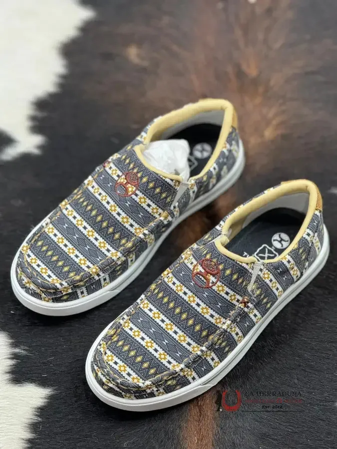 TWISTED X WOMEN HOOEY SLIP ON LOPER BLACK & YELLOW MULTI CASUAL SHOE