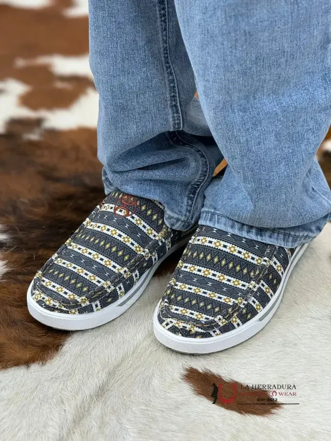 TWISTED X WOMEN HOOEY SLIP ON LOPER BLACK & YELLOW MULTI CASUAL SHOE