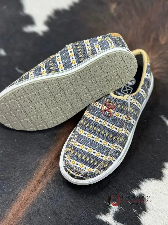 TWISTED X WOMEN HOOEY SLIP ON LOPER BLACK & YELLOW MULTI CASUAL SHOE