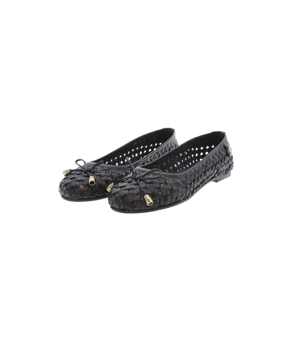 US POLO WOMENS BALLERINA SHOE IN WOVEN LEATHER