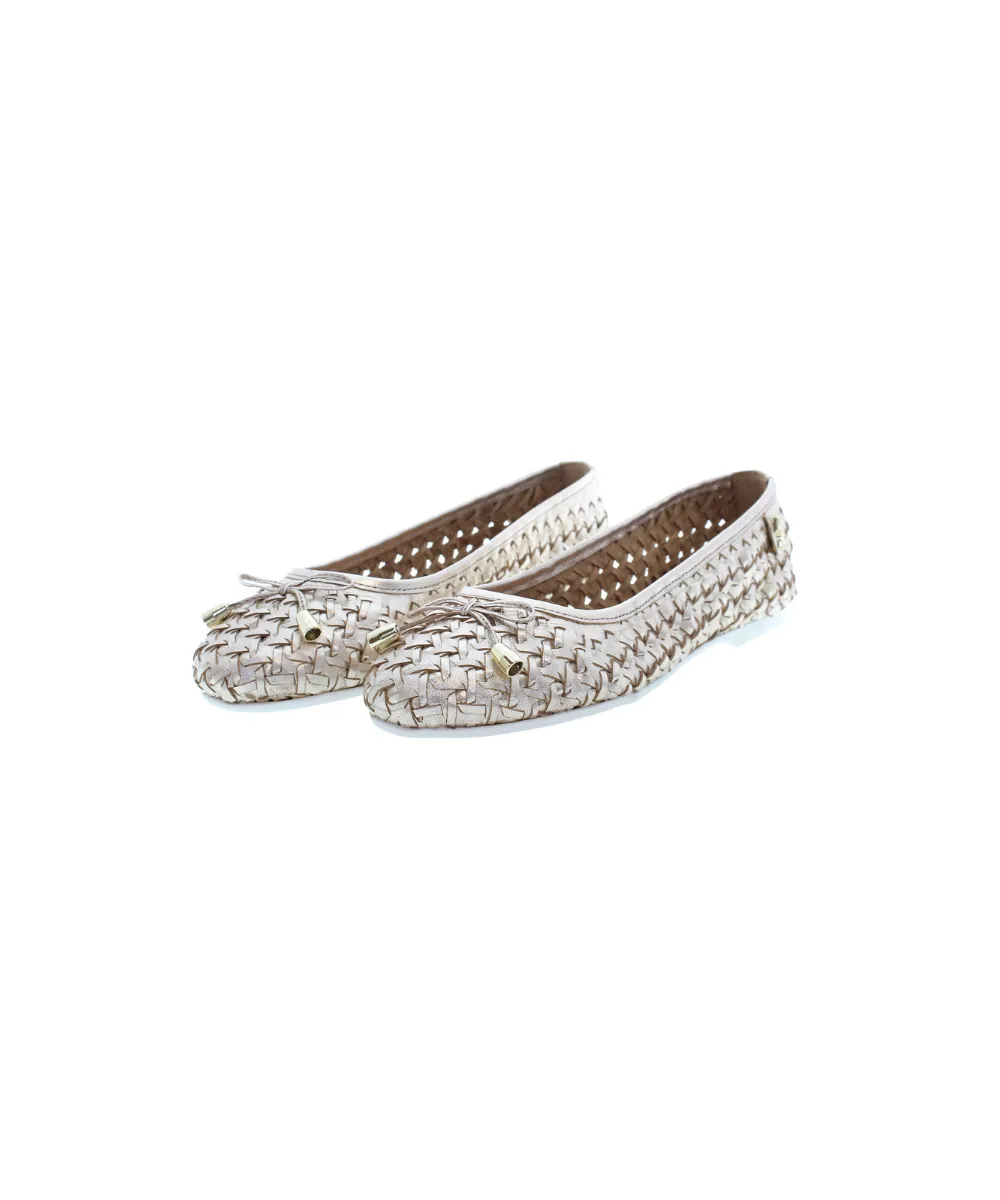 US POLO WOMENS BALLERINA SHOE IN WOVEN LEATHER