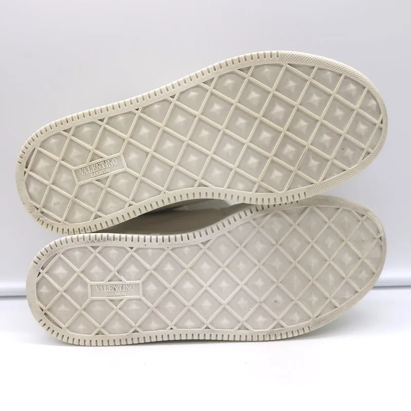 Valentino One Stud Low Top Sneakers White & Gold Leather Size 35.5
