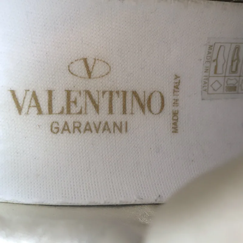Valentino One Stud Low Top Sneakers White & Gold Leather Size 35.5