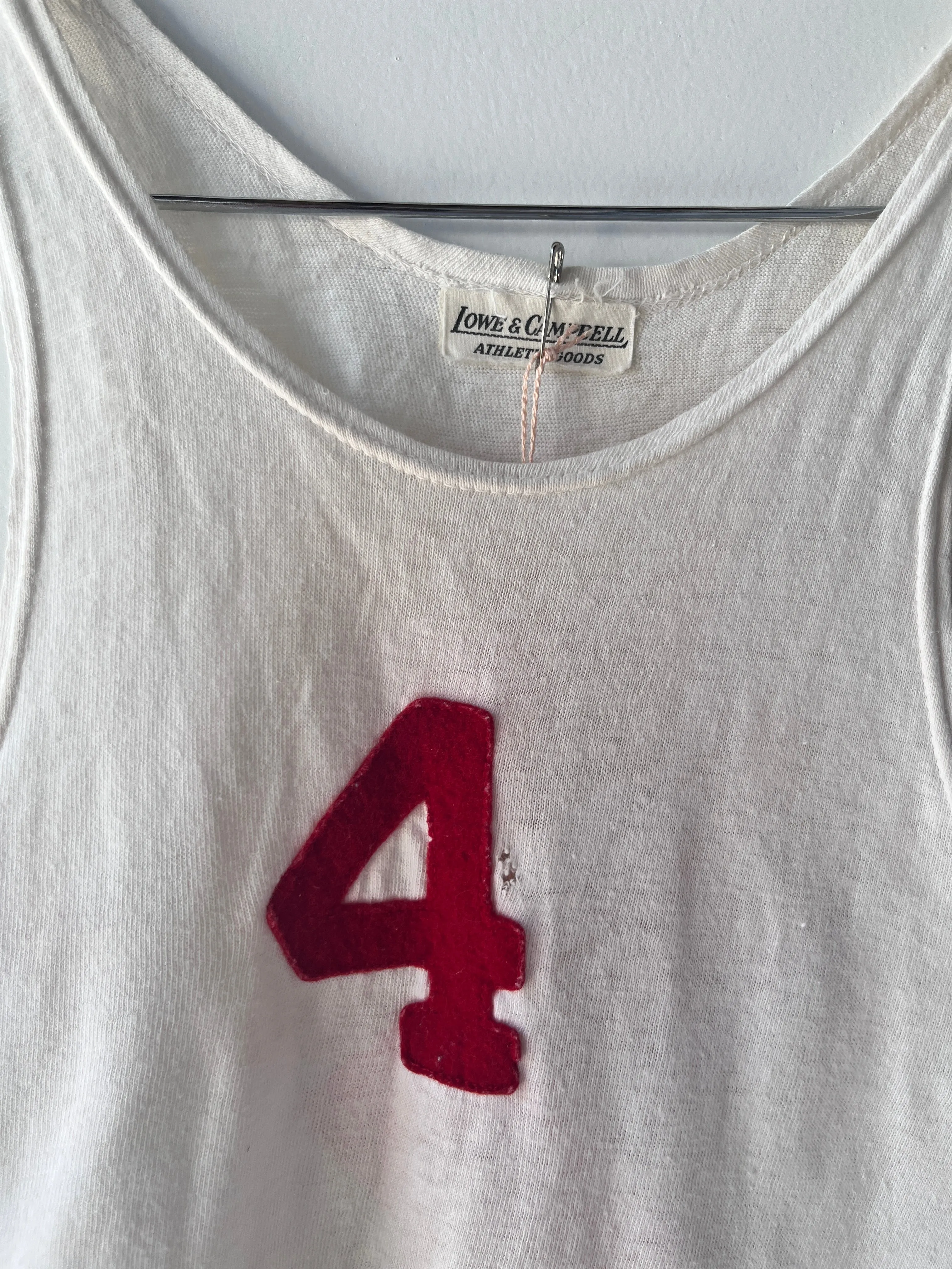 vintage 1940s sports jersey w/ felted numbers