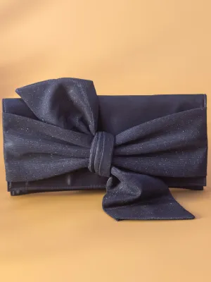 Women Black Embellished Foldover Clutch