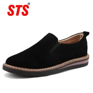 Women's shoes suede leather casual shoes