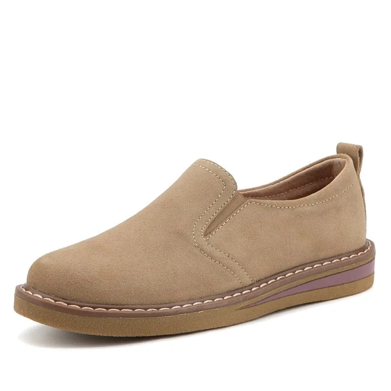 Women's shoes suede leather casual shoes