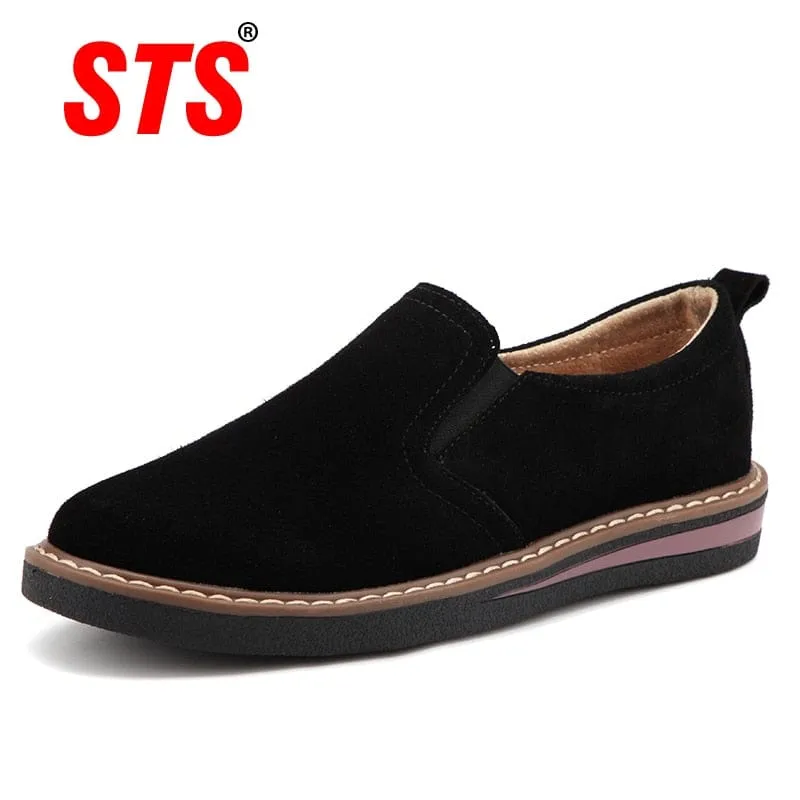 Women's shoes suede leather casual shoes