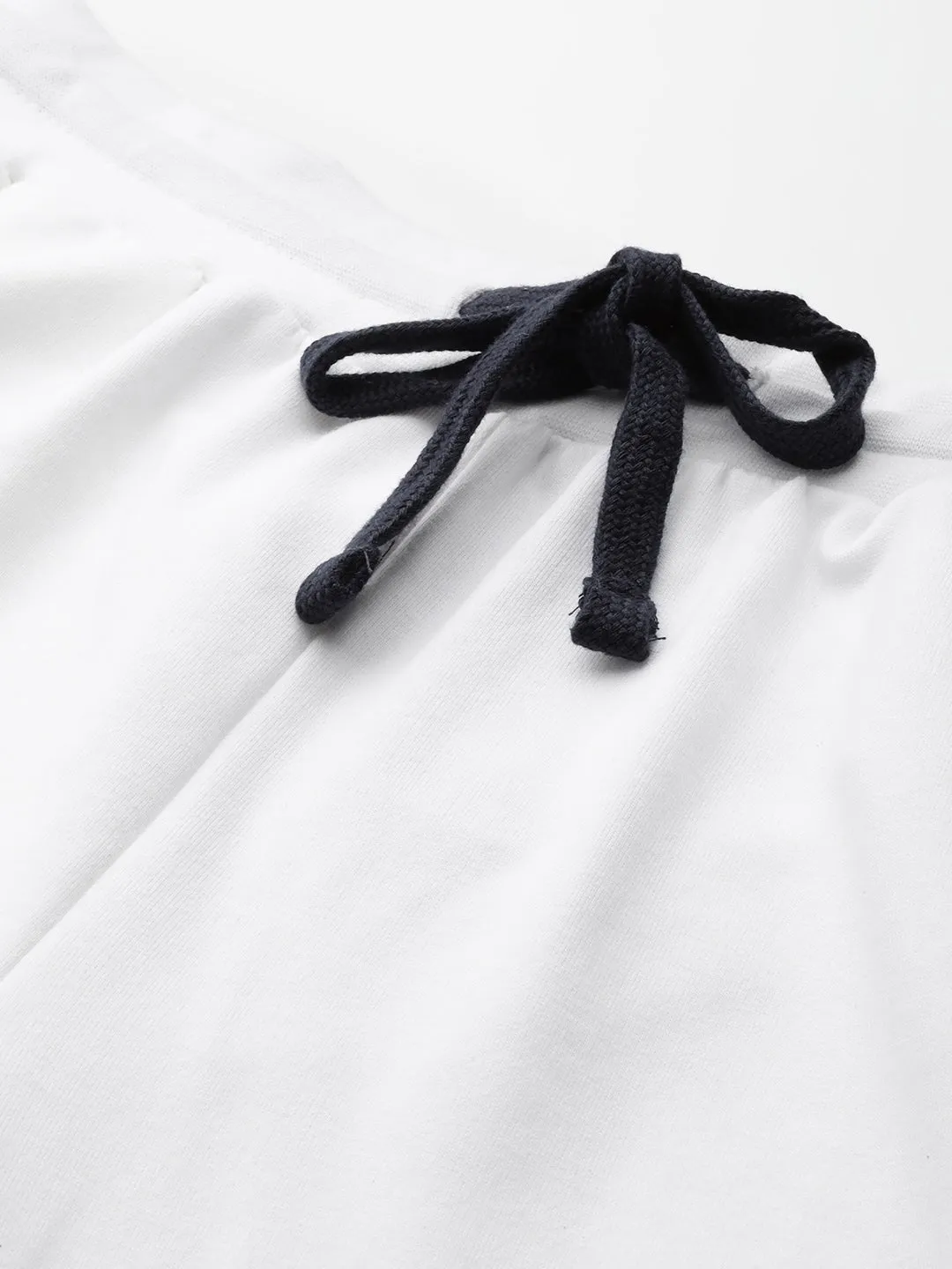Womens White Cotton Lycra Smart Fit Solid Track Pants