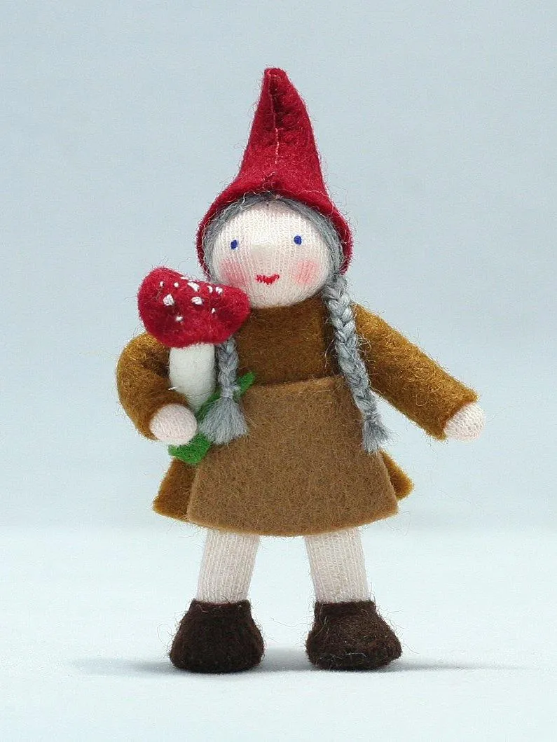 Woodland Gnome Woman Felted Waldorf Doll - Three Skin Tones