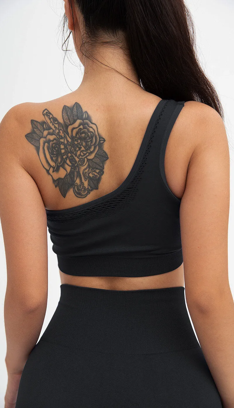 Yoga One Shoulder Tank Top High Waist Bodycon Skinny Pant Sets