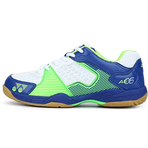 Yonex All New Badminton Non-Marking Shoes, White/Royal Blue/Green - 10 UK