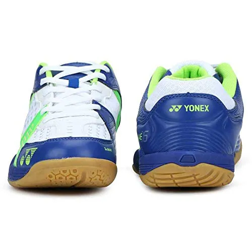 Yonex All New Badminton Non-Marking Shoes, White/Royal Blue/Green - 10 UK